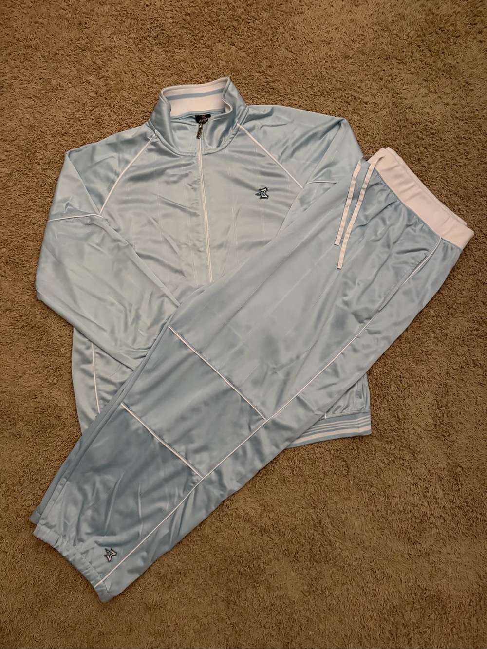 Vintage Y2K Starbury Light Blue Baggy Tracksuit Set Men’s Size 2XL/3XL RARE
